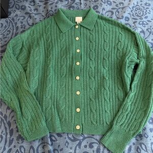 Green Cable Knit Sweater